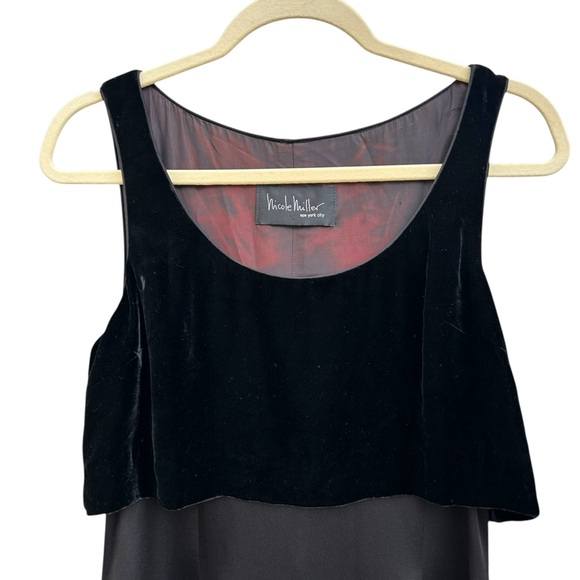 Vintage Nicole Miller Empire Dress Size 2 Velvet Satin Gown Whimsigoth Witchy - Picture 8 of 16